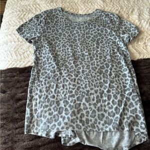 Zoe + Liv Gray Animal Print Tee